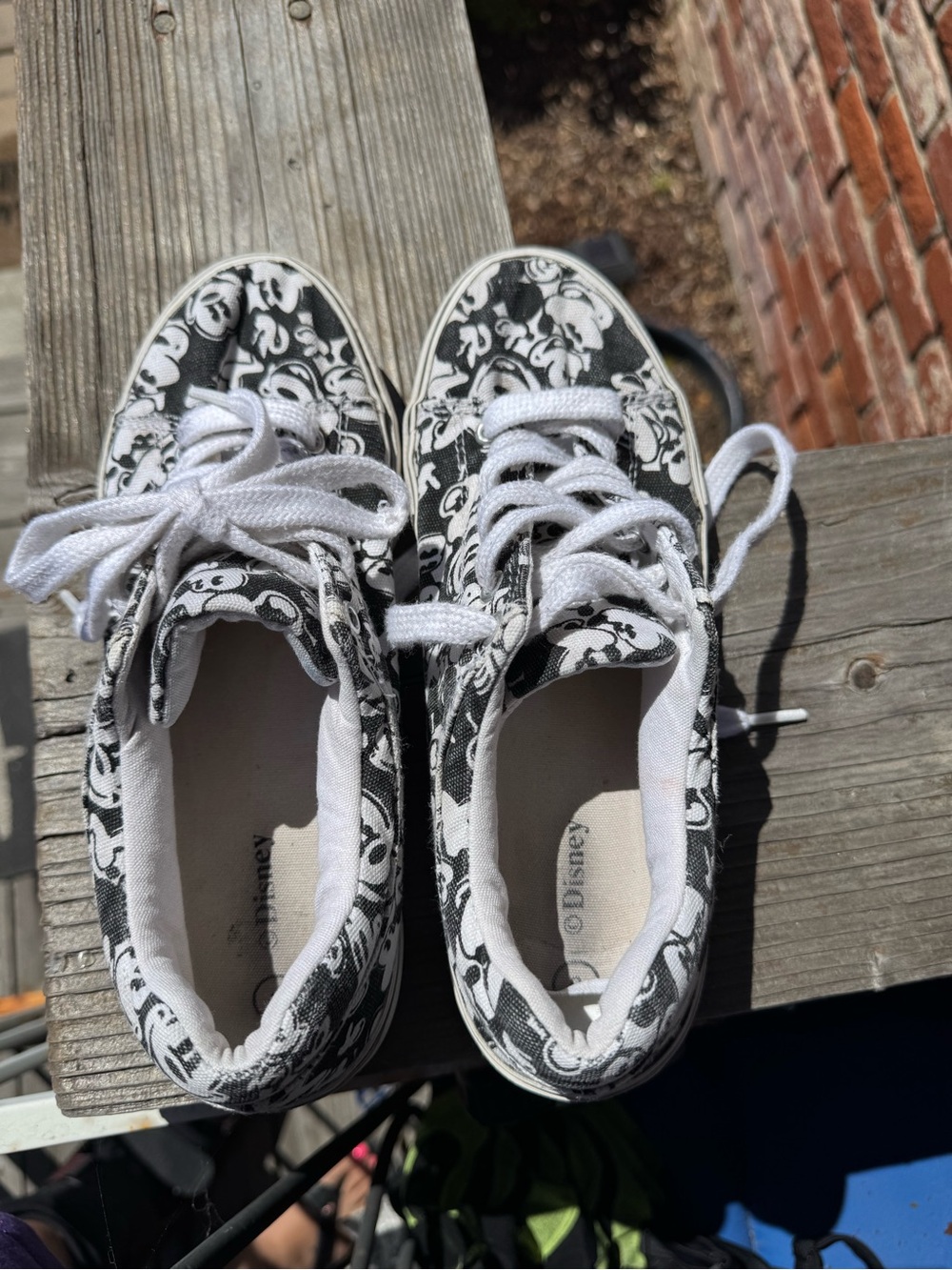 Disney Black & White Mickey Mouse Canvas Sneakers